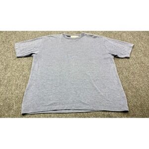 St. Croix Knits Shirt Mens Medium Blue Gray Short Sleeve Textured USA 10470